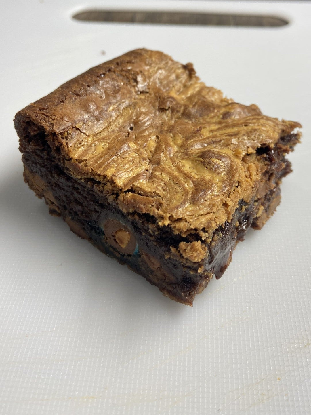M&M Peanut Butter Swirl Brownie